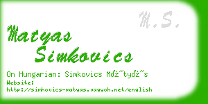matyas simkovics business card